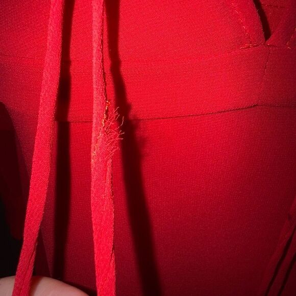 Sandro Womens Sheer Detachable Slip Ruffled Georgette Midi Dress Red Size 40 - Picture 12 of 16